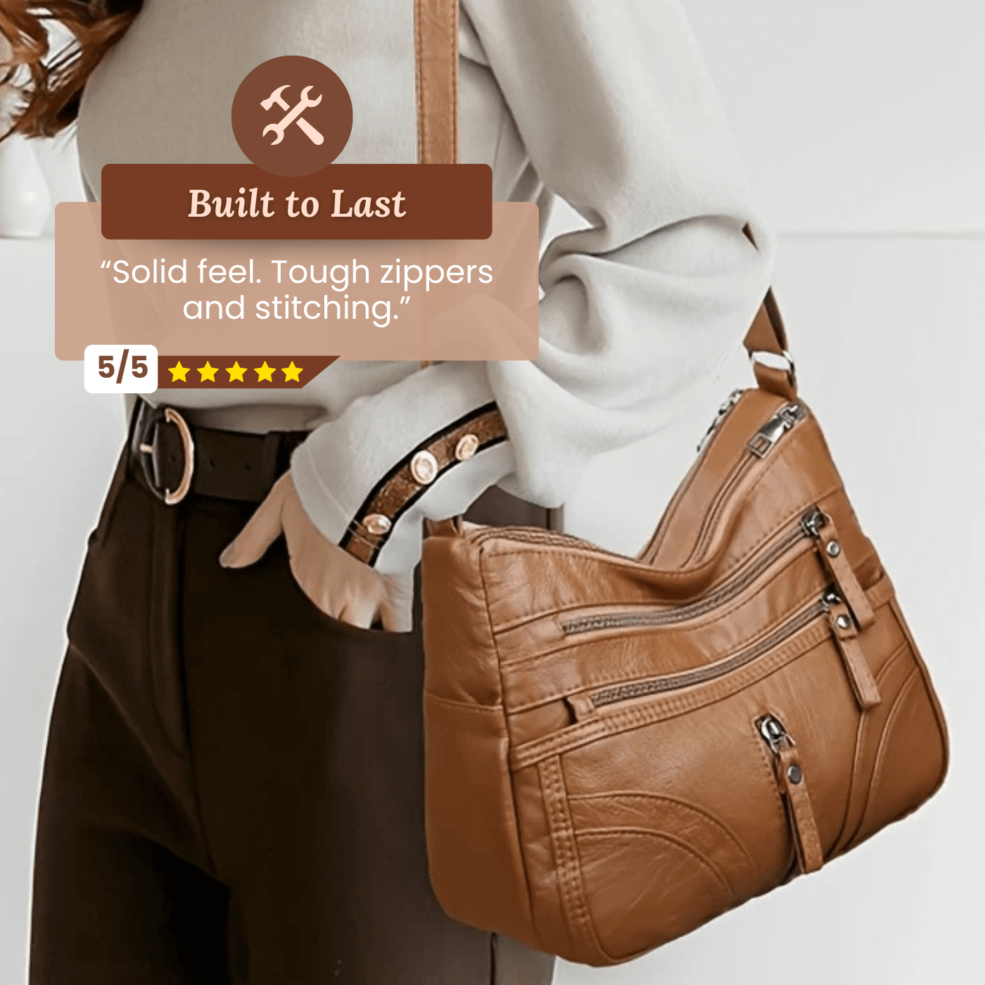 Borsa a tracolla con tasche multiple di Emanuela
