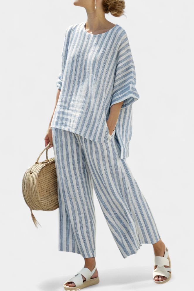 Rensleigh | Set di lino a righe fresche