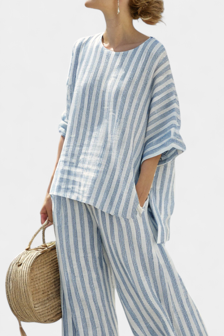 Rensleigh | Set di lino a righe fresche