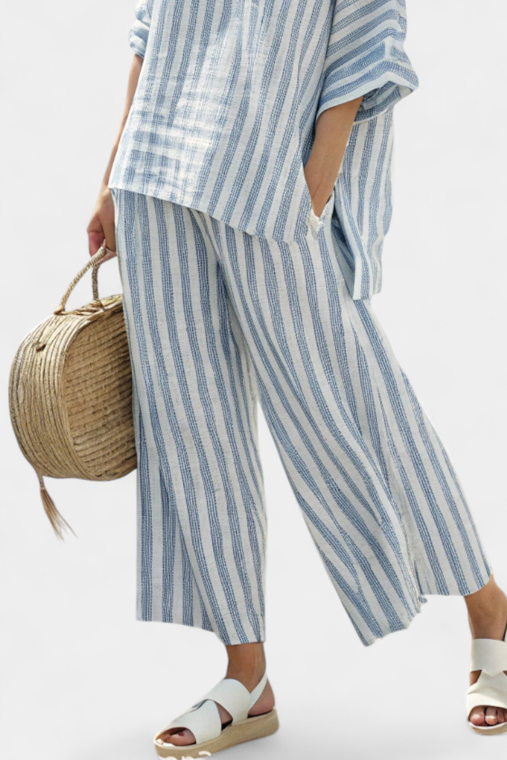 Rensleigh | Set di lino a righe fresche