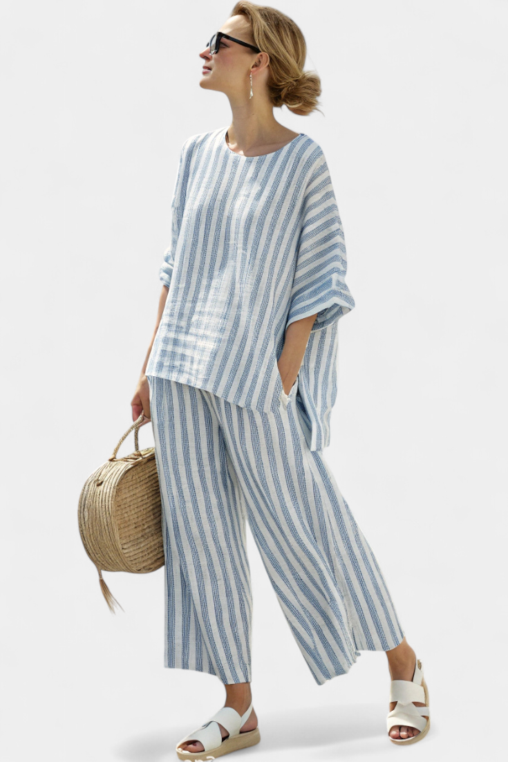 Rensleigh | Set di lino a righe fresche