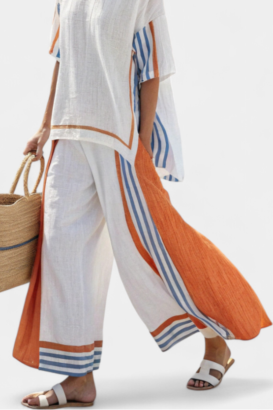 Marina | Elegante set in lino a righe
