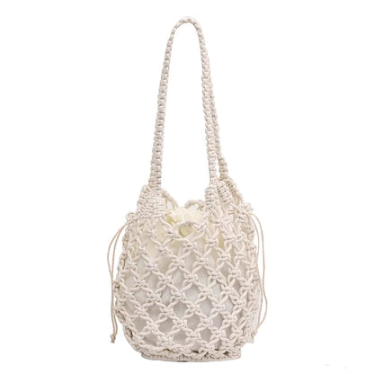 Borsa Marina tessuta con cordino e tracolla – stile casual e pratico