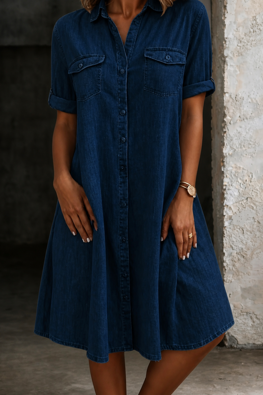 Patricia | Abito midi in denim casual