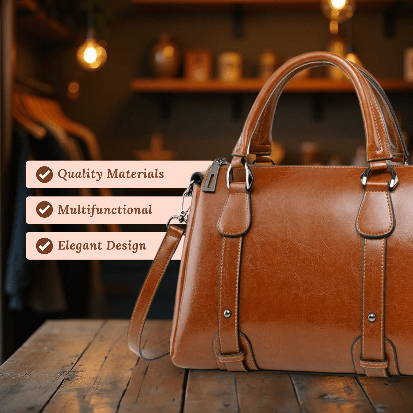 Borsa a tracolla Valeria con chiusura a zip superiore | Borsa a spalla