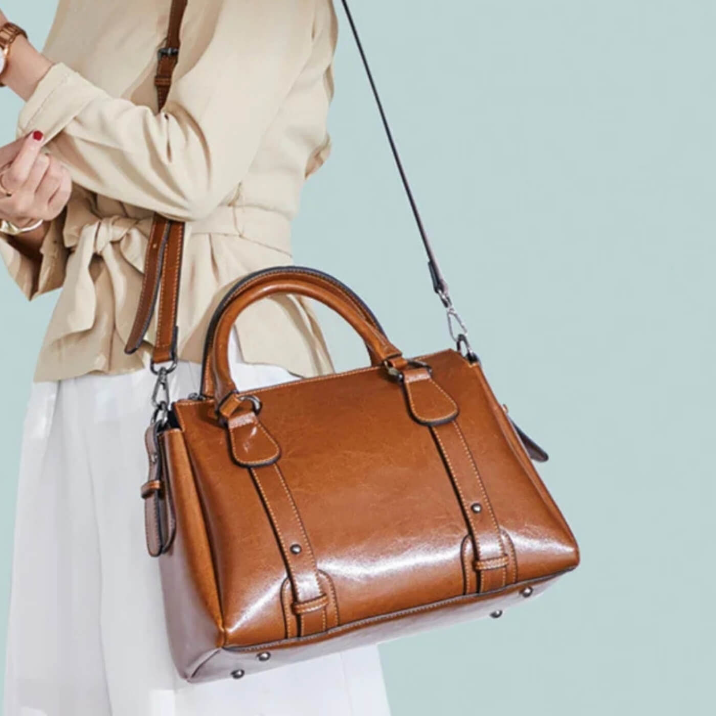 Borsa a tracolla Valeria con chiusura a zip superiore | Borsa a spalla
