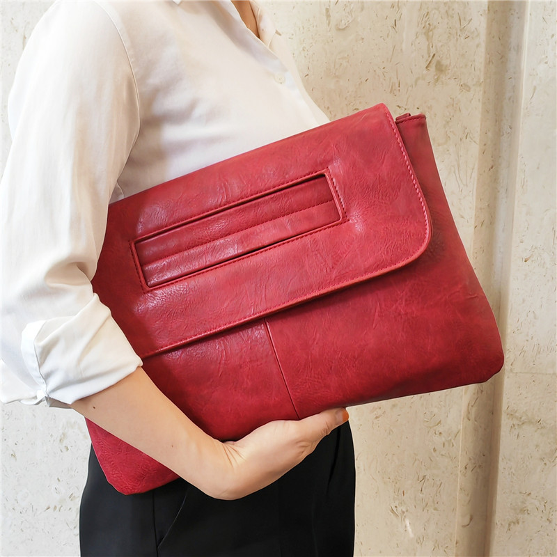 Borsa clutch magnetica spaziosa per il pendolarismo quotidiano con tracolla trasversale
