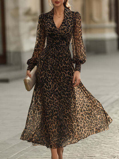 Abito leopardato marrone