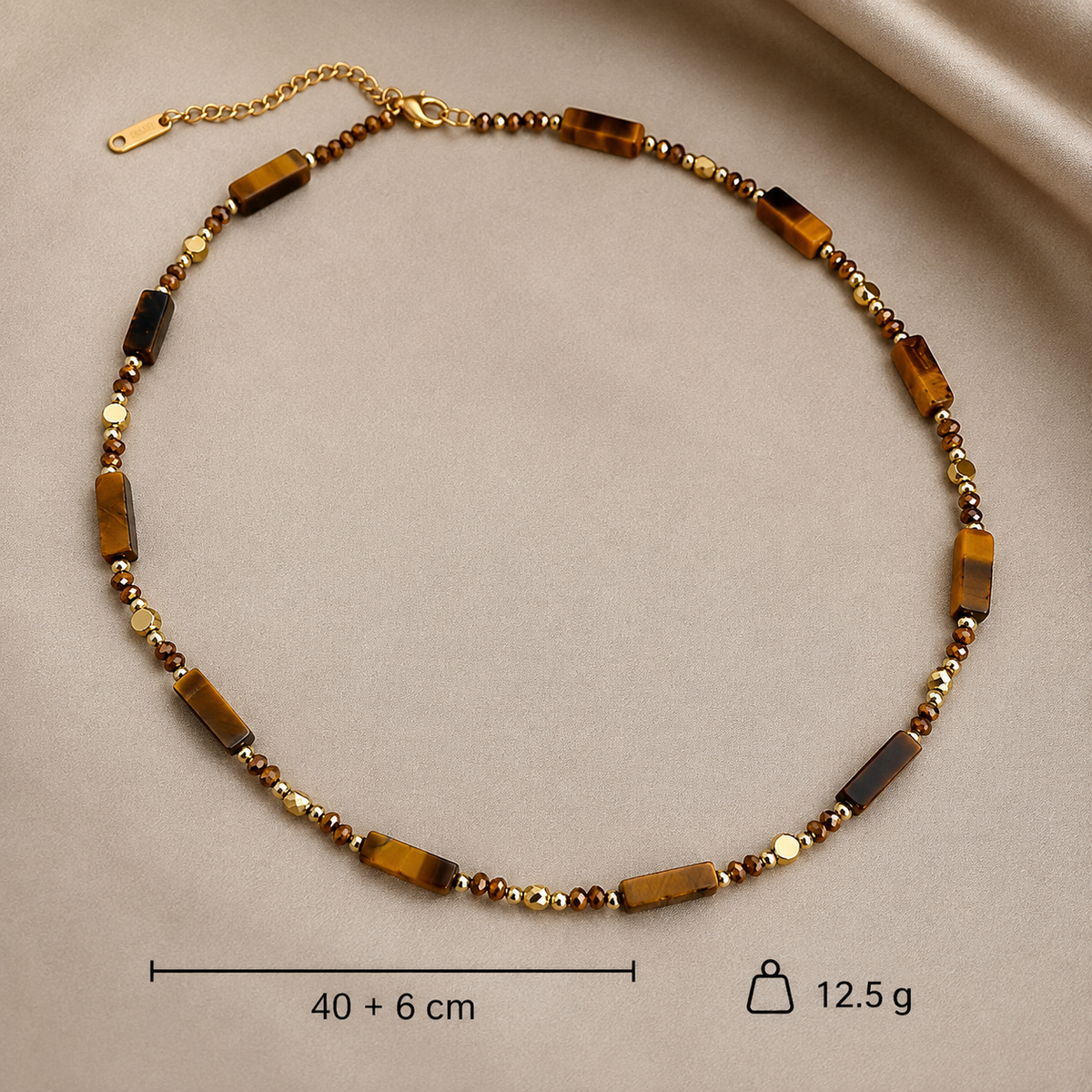 Collana Kaia a doppio strato con occhio di tigre