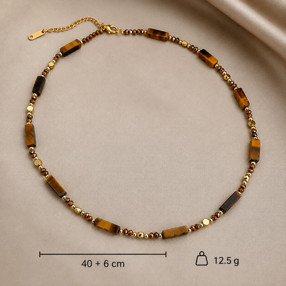 Collana Kaia a doppio strato con occhio di tigre