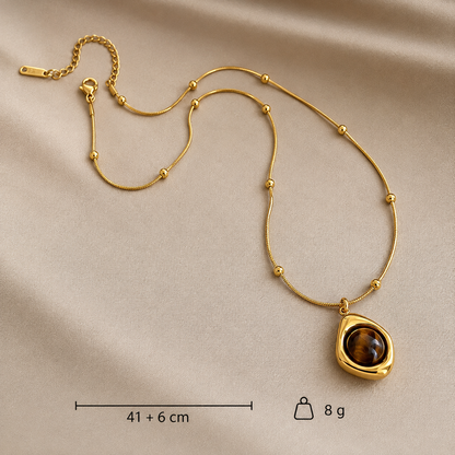 Collana Kaia a doppio strato con occhio di tigre