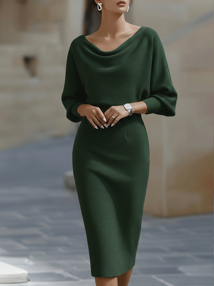 Abito drappeggiato verde