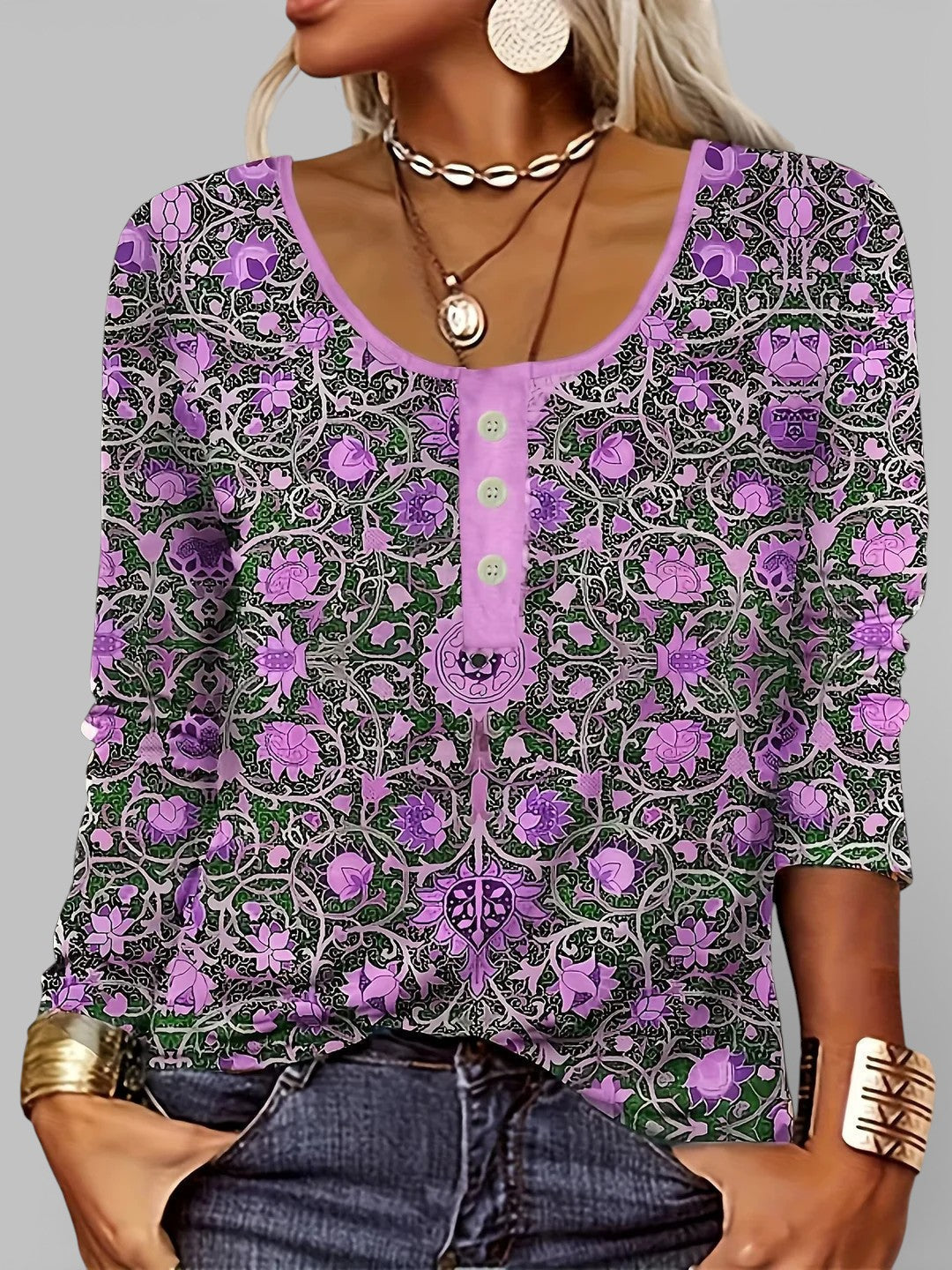Vivienne | Blusa a mosaico viola