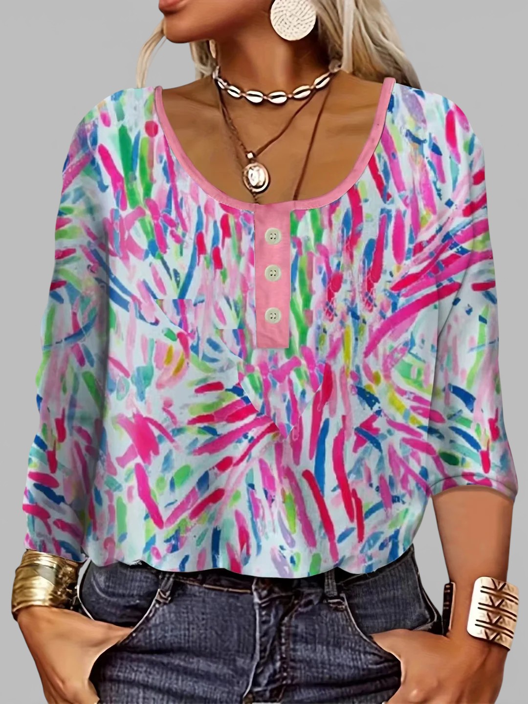 Elara | Blusa d'arte colorata