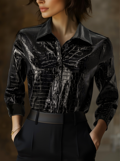 Camicia effetto cocco nera