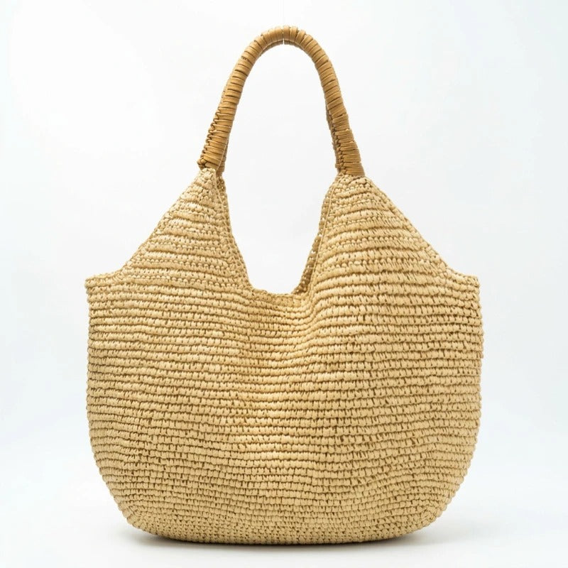 Catalina Borsa Tote in Raffia Intrecciata: Grande Capacità e Stile Naturale