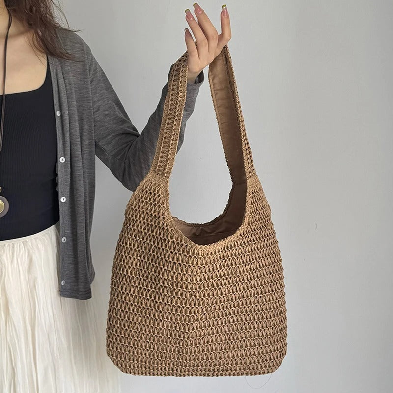 Marina Borsa Tote in Rafia Naturale - Stile Estivo e Versatile