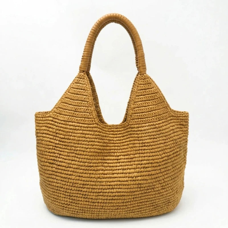 Catalina Borsa Tote in Raffia Intrecciata: Grande Capacità e Stile Naturale