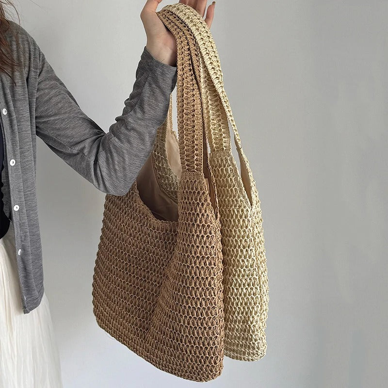 Marina Borsa Tote in Rafia Naturale - Stile Estivo e Versatile