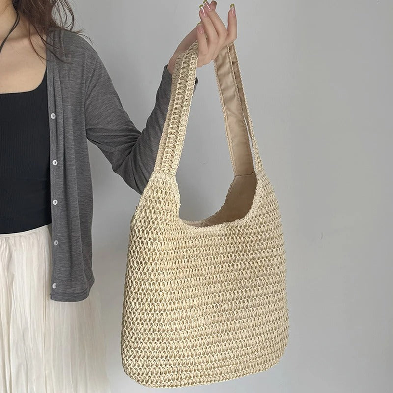 Marina Borsa Tote in Rafia Naturale - Stile Estivo e Versatile