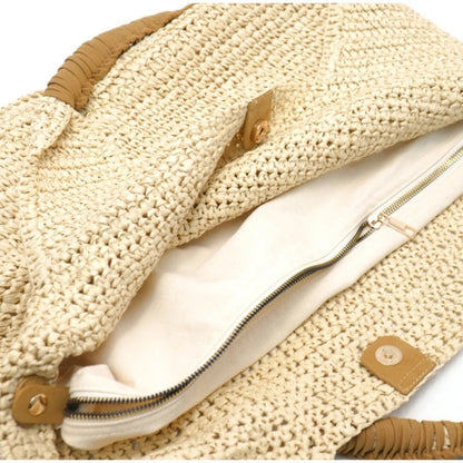 Catalina Borsa Tote in Raffia Intrecciata: Grande Capacità e Stile Naturale