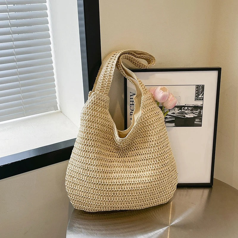 Marina Borsa Tote in Rafia Naturale - Stile Estivo e Versatile