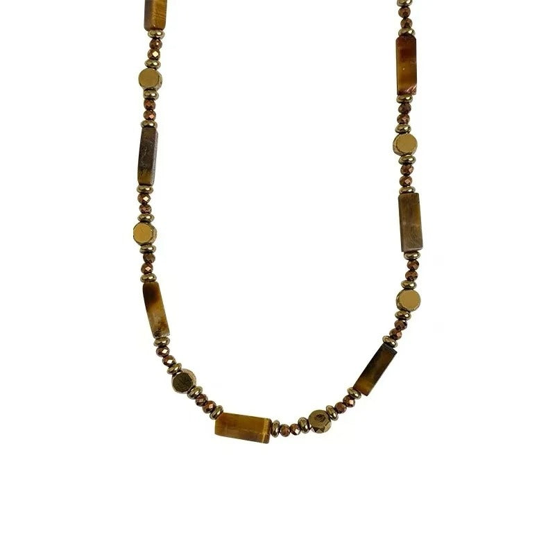 Collana Kaia a doppio strato con occhio di tigre