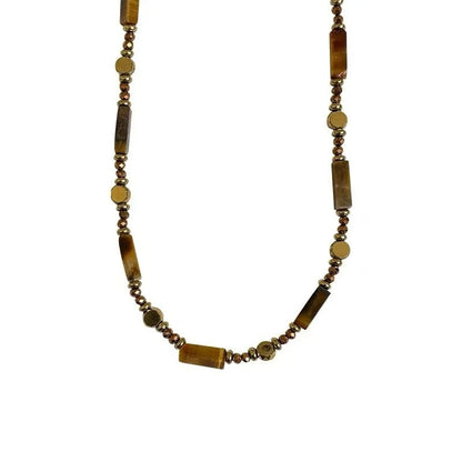 Collana Kaia a doppio strato con occhio di tigre