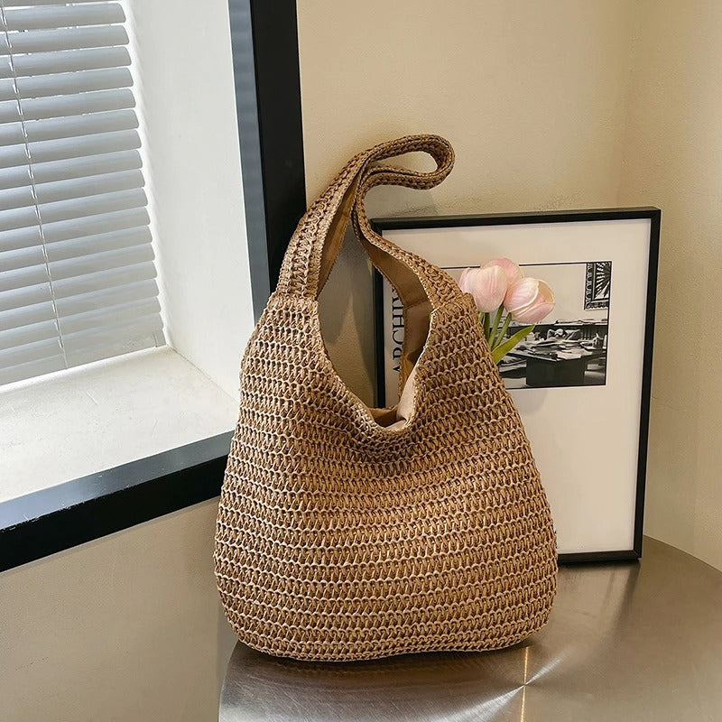 Marina Borsa Tote in Rafia Naturale - Stile Estivo e Versatile