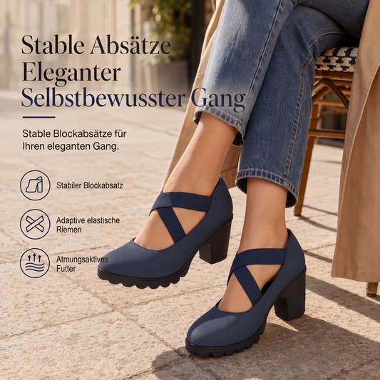 📢📢Sconto del 50%!!!🎉✨Scarpe Mary Jane da donna con punta tonda, cinturini incrociati, tacco a blocco, plateau e dettagli cut-out (modello con tacco alto)