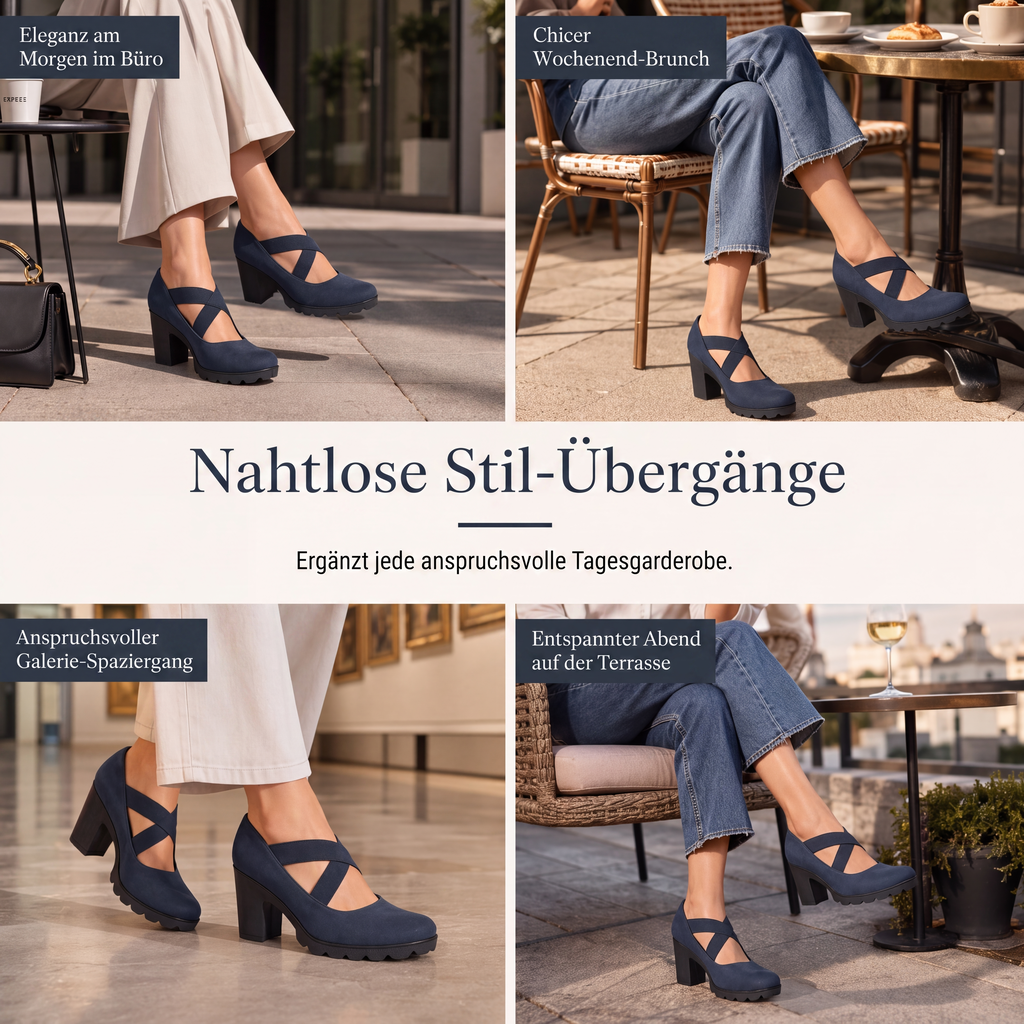 📢📢Sconto del 50%!!!🎉✨Scarpe Mary Jane da donna con punta tonda, cinturini incrociati, tacco a blocco, plateau e dettagli cut-out (modello con tacco alto)