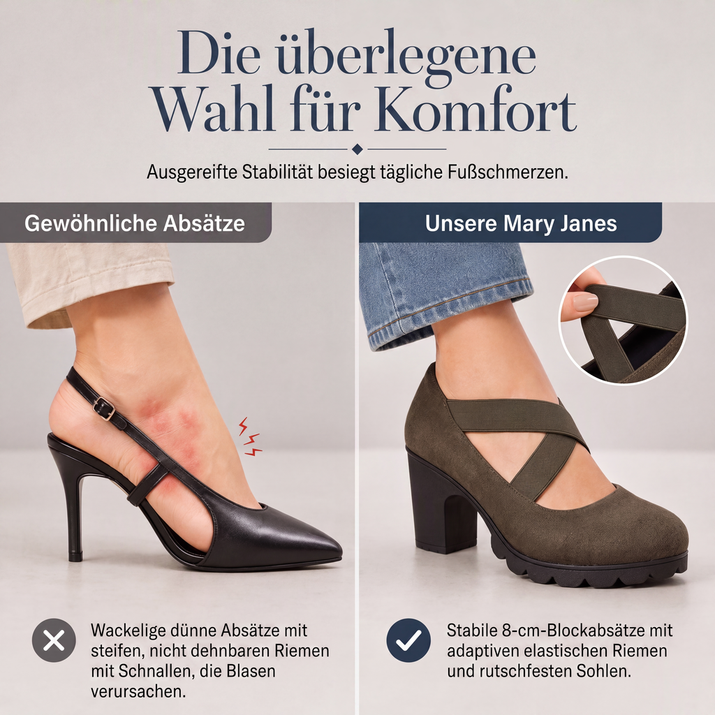 📢📢Sconto del 50%!!!🎉✨Scarpe Mary Jane da donna con punta tonda, cinturini incrociati, tacco a blocco, plateau e dettagli cut-out (modello con tacco alto)